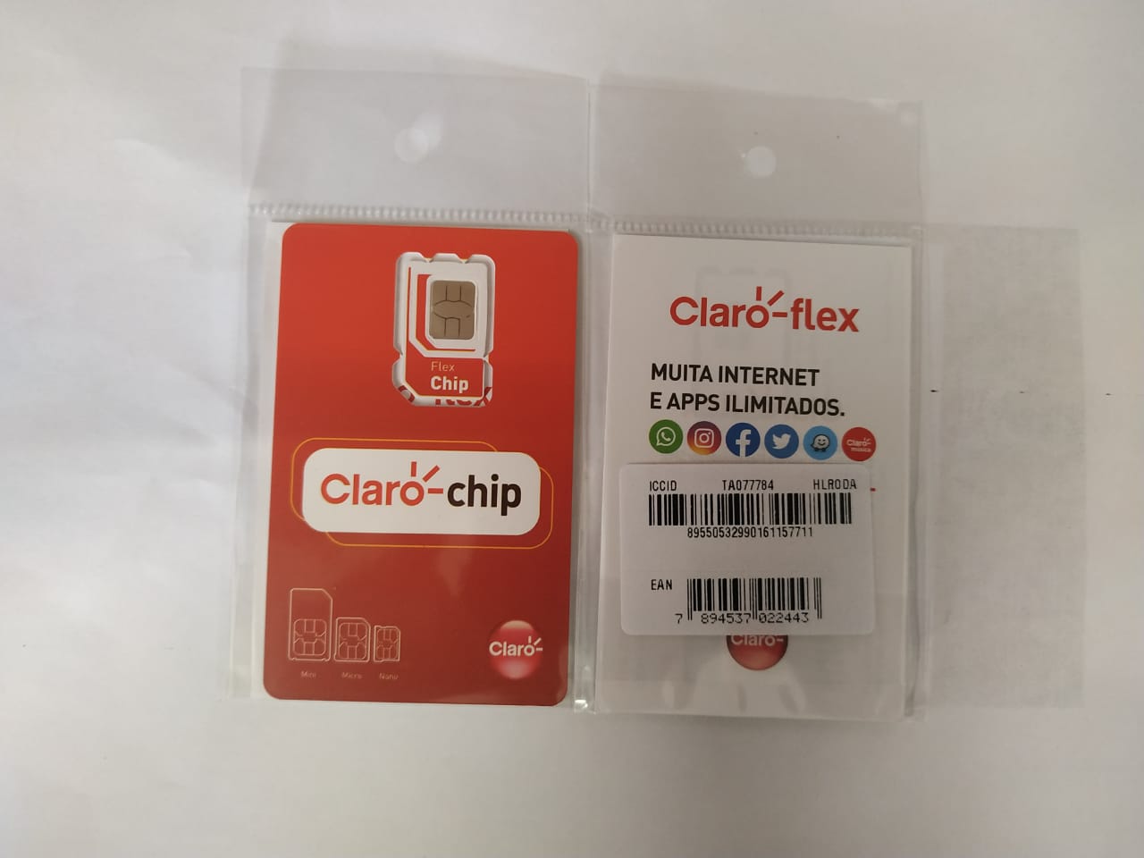  - Chips - Central - unidade    Cod. CHIP CLARO FLEX